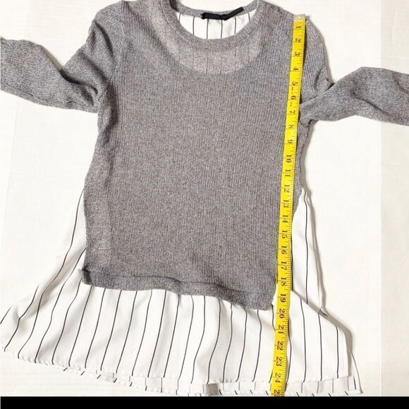 Blu Pepper Gray pullover Sweater Striped Bottom - Picture 4 of 6